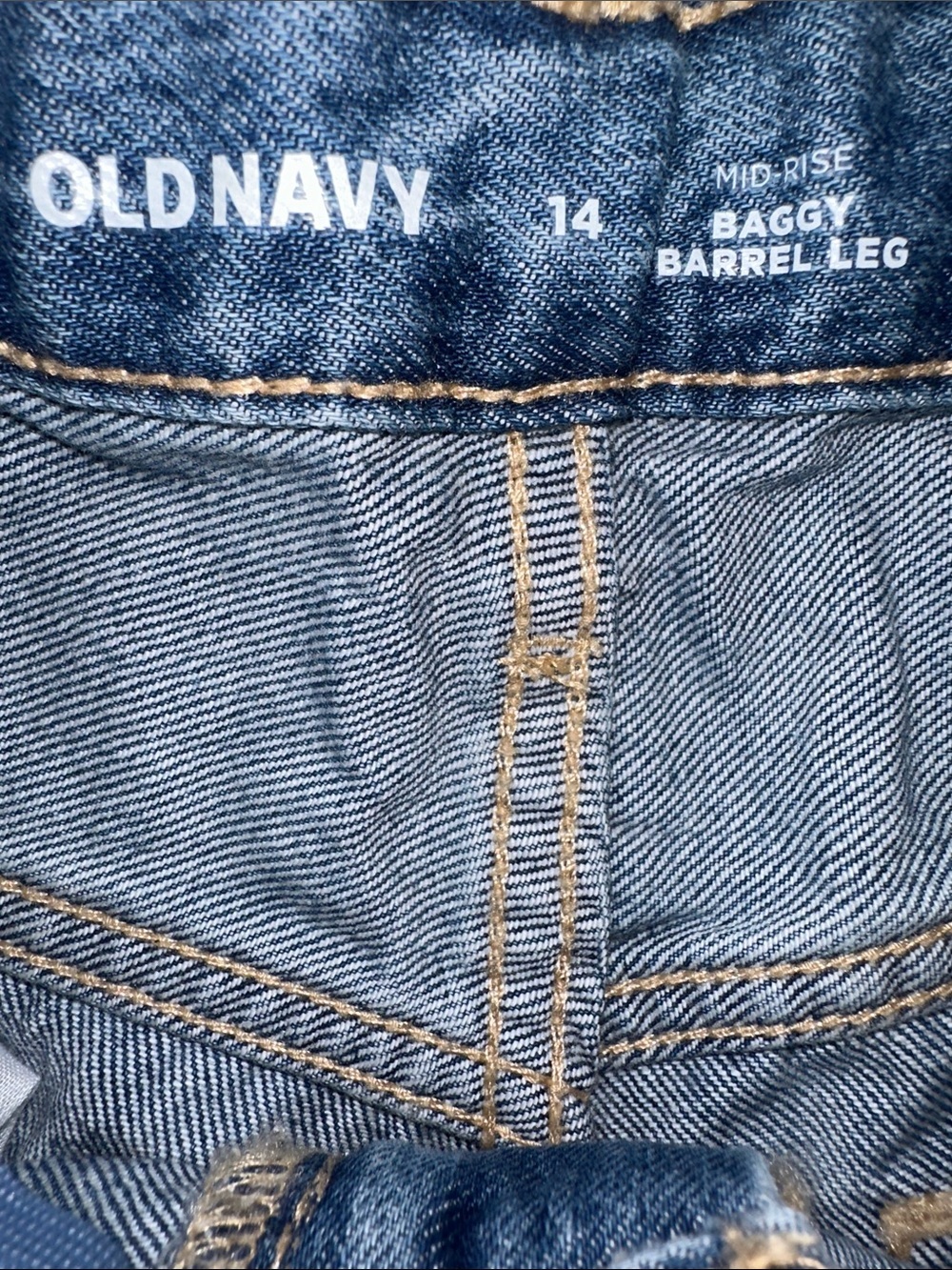 Kids Old Navy Dark Blue Denim Jeans with Bow Embroidery - Picture 6 of 6